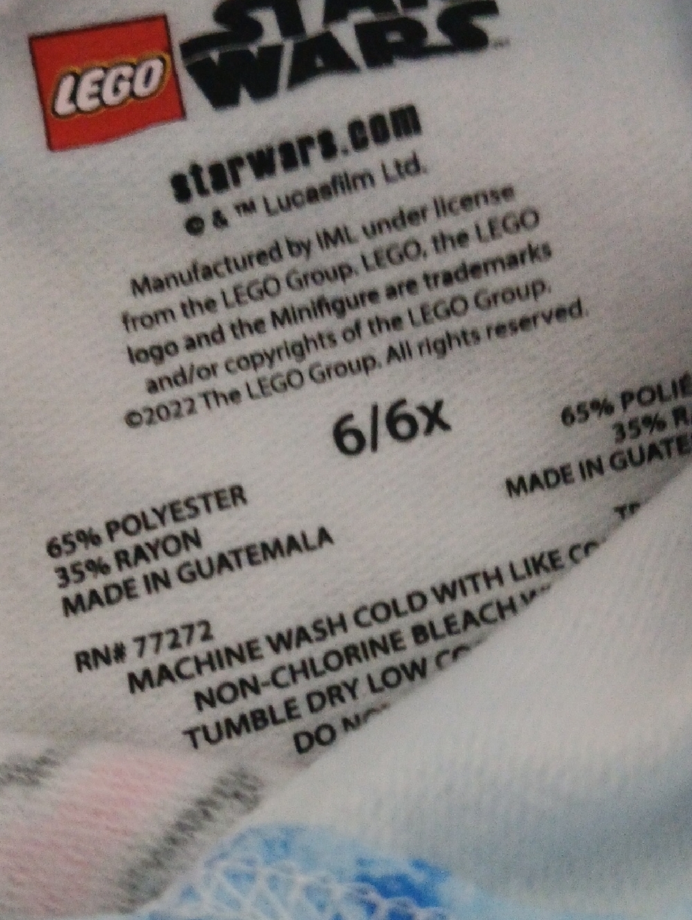 NWT KIDS SZ 6/6X LEGO STAR WARS HOODED TIE DYE GROGU Lightweight - Picture 6 of 6